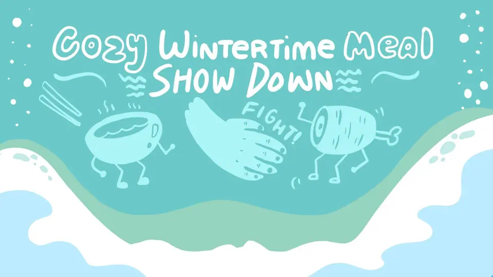 Holiday party ideas can include games like "cozy wintertime meal showdown" from ImageThink