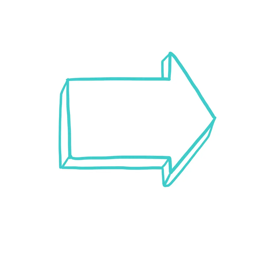 Arrow icon representing direction and flow in visual note taking.