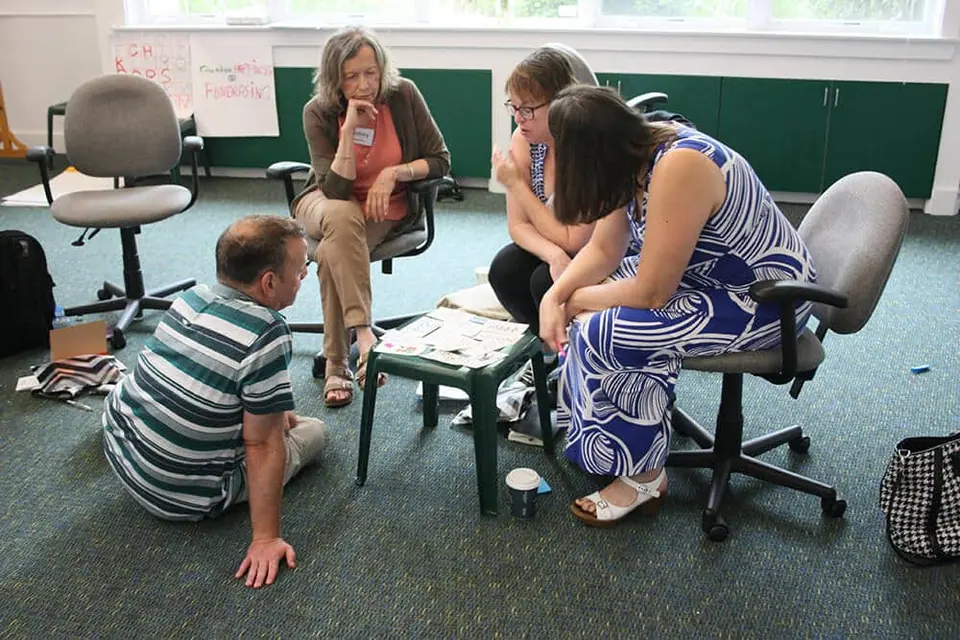 Participants engaging during a visual thinking workshop session