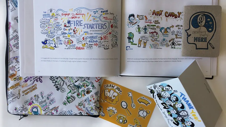 ImageThink offers solutions for you to create enduring assets after your event ends. Pictured here are some books, cards, stickers, and cases made from ImageThink's prints.