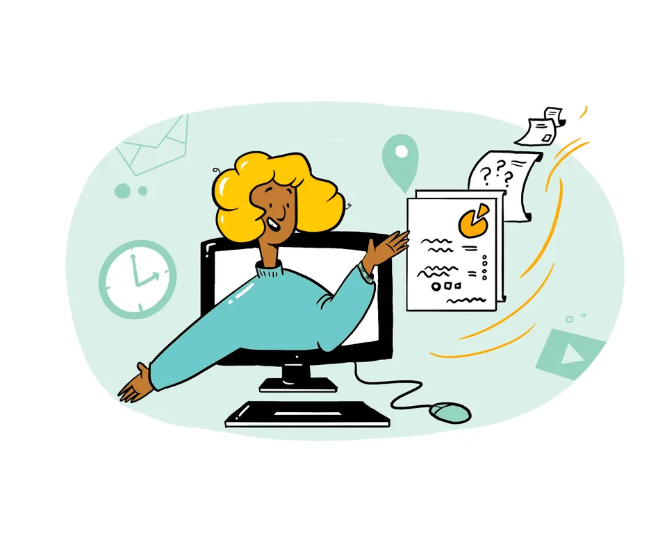 Drawing of a virtual meeting facilitator